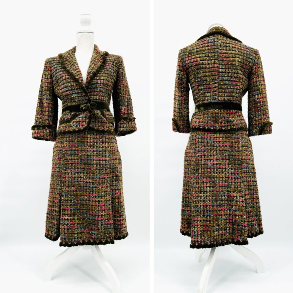 VTG-Y2K Cynthia Steffe Wool Tweed Suit Jacket & Skirt Set